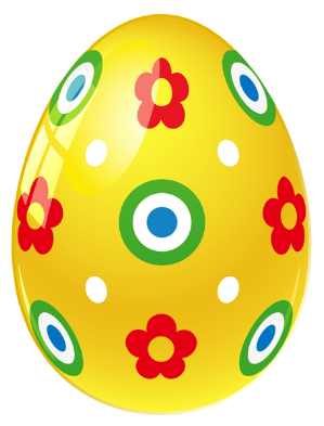 a colourful yellow easter egg